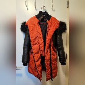 Cruelty Free, Women's Noize, Orange and Black Winter Coat